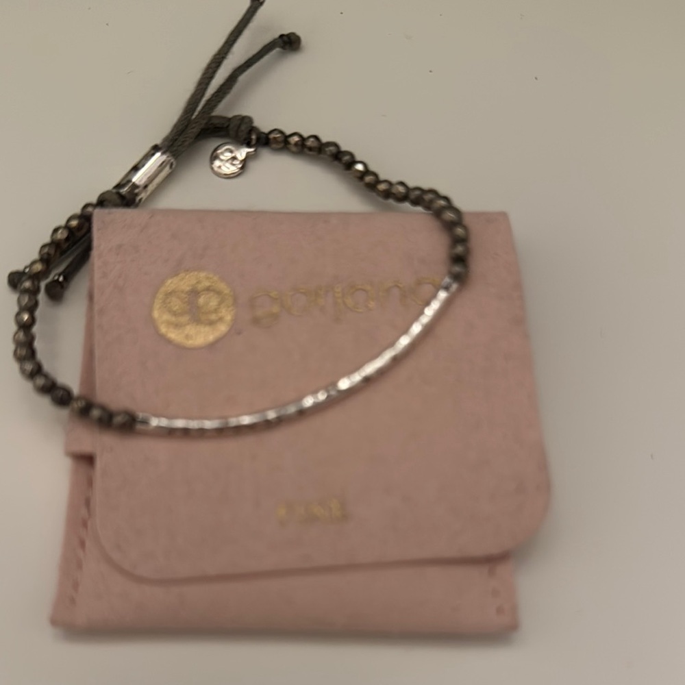 Gorjana Silver Bracelet with Pink Pouch